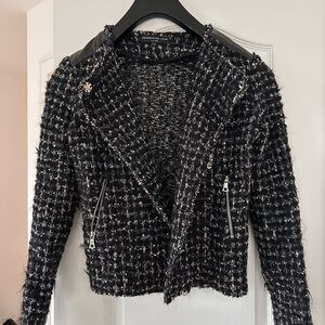 Generation Love Black & White Tweed Blazer